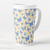 Retro Chinoiserie Blue Butterfells Blush Ivory Milchtasse (Rechte Ecke)