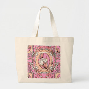 Retro-Chinoiserie-Damaskus Jumbo Stoffbeutel