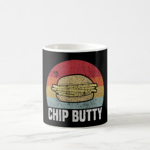 Retro Chip Butty Liebhaber Geschenk Kaffeetasse