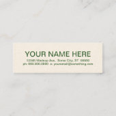 Retro CHIROPRACTOR Mini Visitenkarte (Rückseite)