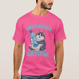 Retro Chlamydien-Überlebender Lustiges Katzen-Meme T-Shirt