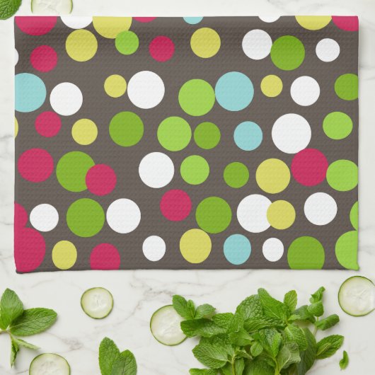 Retro Chocolate Dots Küchenhandtuchgeschenk Geschirrtuch (Gefaltet)