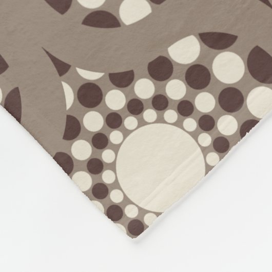 Retro Chocolate Drops Dot Mandala Ogee Fleecedecke (Ecke)