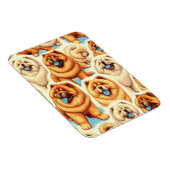 Retro Chow-Chow Nahtloses Muster Magnet (Rechte Seite)