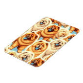 Retro Chow-Chow Nahtloses Muster Magnet (Linke Seite)