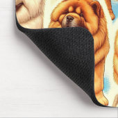 Retro Chow-Chow Nahtloses Muster Mousepad (Ecke)