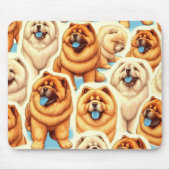 Retro Chow-Chow Nahtloses Muster Mousepad (Vorne)