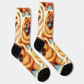 Retro Chow-Chow Nahtloses Muster Socken (Rechts)