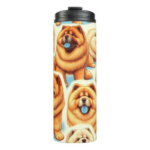 Retro Chow-Chow Nahtloses Muster Thermosbecher