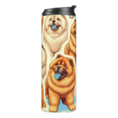 Retro Chow-Chow Nahtloses Muster Thermosbecher (Nach links gedreht)