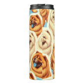 Retro Chow-Chow Nahtloses Muster Thermosbecher (Rückseite)