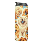 Retro Chow-Chow Nahtloses Muster Thermosbecher (Nach rechts gedreht)