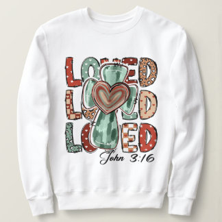 Retro Christlich Cross liebte John 3:16 Sweatshirt