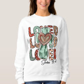 Retro Christlich Cross liebte John 3:16 Sweatshirt (Vorderseite)