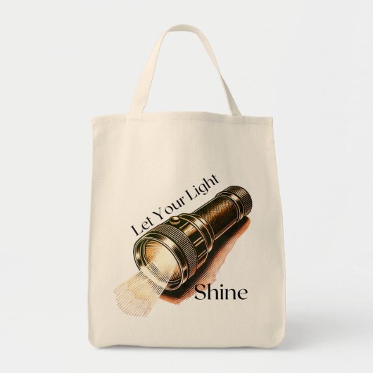 Retro Christlich Tote Bag "Lass dein Lichtschacht" Tragetasche (Vorne)
