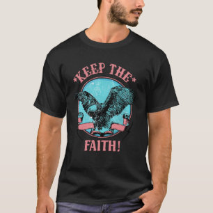 Retro Christlicher Adler Behielt die Glaubensbibel T-Shirt