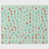 Retro Christma sTree Ornaments Geschenkpapier (Flach)