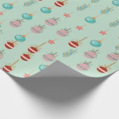 Retro Christma sTree Ornaments Geschenkpapier (Ecke)