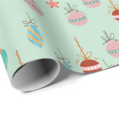 Retro Christma sTree Ornaments Geschenkpapier (Rolleneckpunkt)