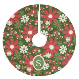 Retro Christmas 60er 70er Floral mit dem ersten Polyester Weihnachtsbaumdecke