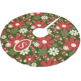 Retro Christmas 60er 70er Floral mit dem ersten Polyester Weihnachtsbaumdecke