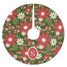 Retro Christmas 60er 70er Floral mit dem ersten Polyester Weihnachtsbaumdecke