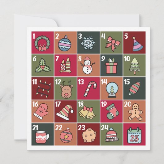 RETRO CHRISTMAS ADVENT 2023 FERIENKARTE (Vorderseite)