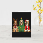 Retro Christmas Afghan Hound Santa Reindeer Dog Lo Karte (Gelbe Blume)