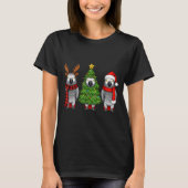 Retro Christmas African G Parrot Bird Santa Reinde T-Shirt (Vorderseite)