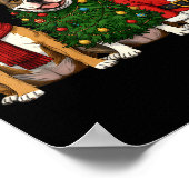 Retro Christmas American Bully Santa Reindeer Dog Poster (Ecke)