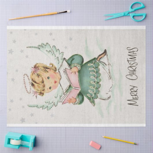 Retro Christmas Angel Decoupage Seidenpapier (Basteln)