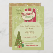 Retro Christmas Anpassbare Party Einladung (Vorne/Hinten)