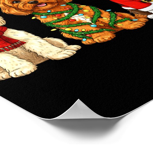 Retro Christmas Ao Santa Reindeer Dog Lover Poster (Ecke)