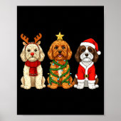 Retro Christmas Ao Santa Reindeer Dog Lover Poster (Vorne)