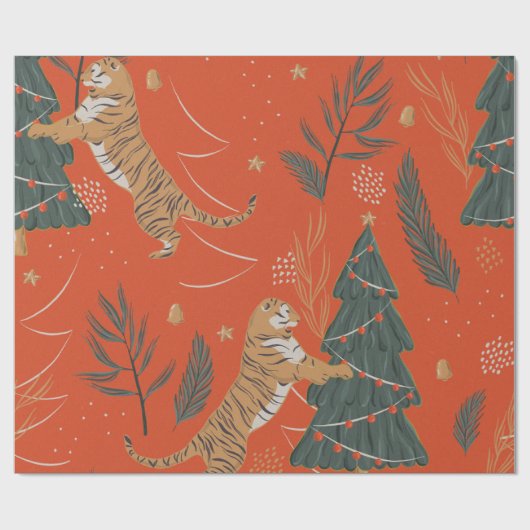 Retro Christmas Art Geschenkpapier (Flach)