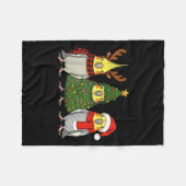Retro Christmas Atiel Parrot Santa Reindeer Fleecedecke (Vorderseite (Horizontal))