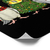 Retro Christmas Atiel Parrot Santa Reindeer  Poster (Ecke)