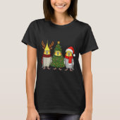 Retro Christmas Atiel Parrot Santa Reindeer T-Shirt (Vorderseite)