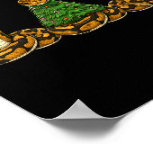 Retro Christmas Ball Python Snake Santa Reindeer Poster (Ecke)