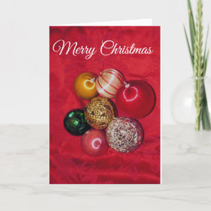 RETRO CHRISTMAS BALLS MERRY CHRISTMAS CARD FEIERTAGSKARTE