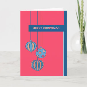 Retro Christmas Balls red Card Feiertagskarte