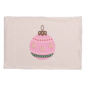 Retro Christmas Bauble Pink Holiday Kissenbezug (Rückseite)