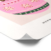 Retro Christmas Bauble Pink Holiday Poster (Ecke)