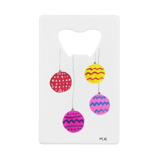Retro Christmas baubles Geldbeutel Flaschenöffner (Vorderseite)