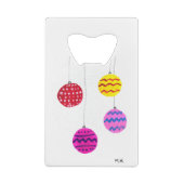 Retro Christmas baubles Geldbeutel Flaschenöffner (Rückseite)