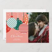 Retro Christmas Baubles - Klassischer Feiertagskar Feiertagskarte (Vorne/Hinten)