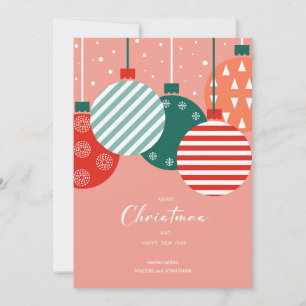 Retro Christmas Baubles - Klassischer Feiertagskar Feiertagskarte