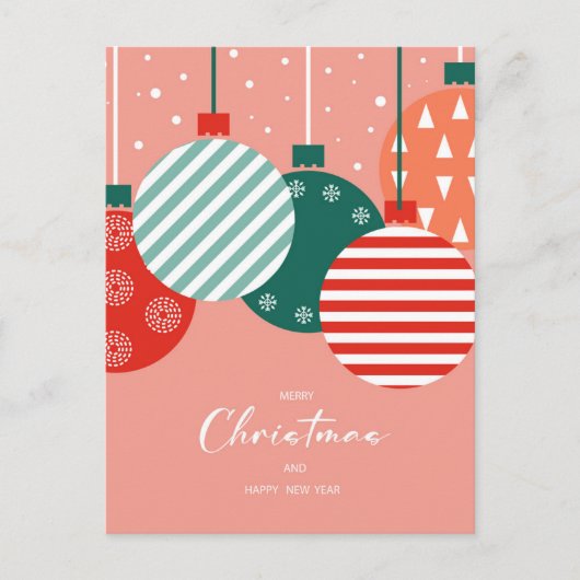 Retro Christmas Baubles - Klassischer Feiertagskar Feiertagspostkarte (Vorderseite)