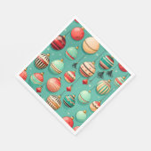 Retro Christmas Baubles Serviette (Ecke)