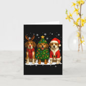 Retro Christmas Beagle Santa Reindeer Dog Lover  Karte (Gelbe Blume)